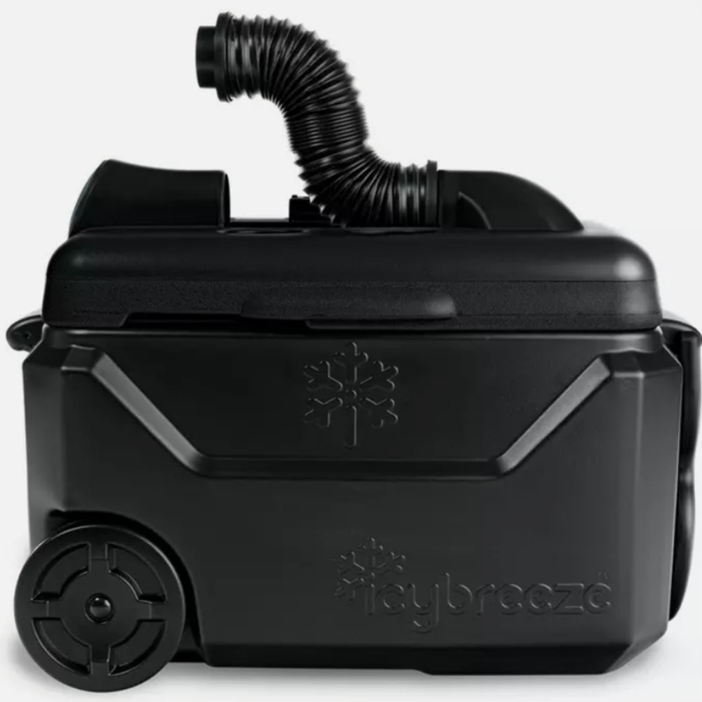 IcyBreeze Platinum Pro PORTABLE AIR COOL, Black/Black, 12V, 10Ah Battery+Charge
